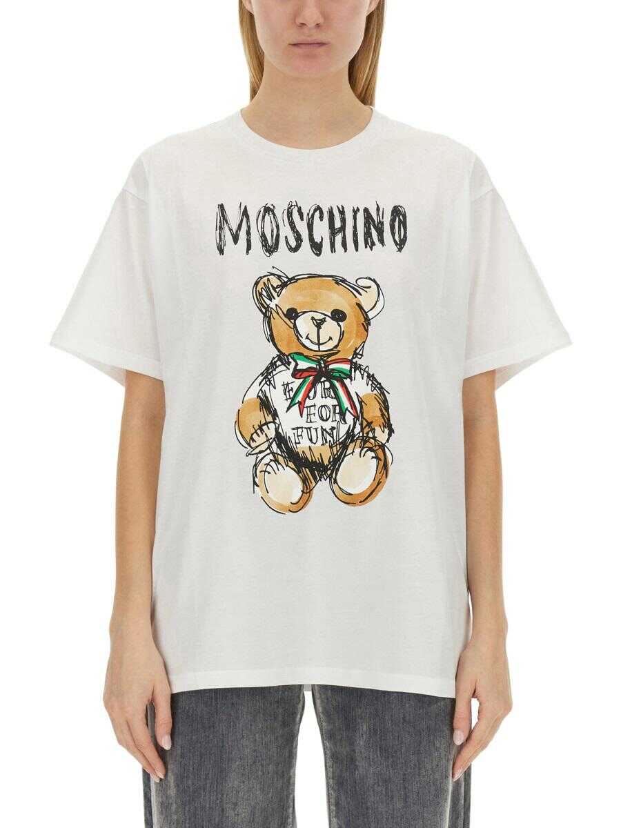 Moschino MOSCHINO TEDDY BEAR PRINT T-SHIRT WHITE
