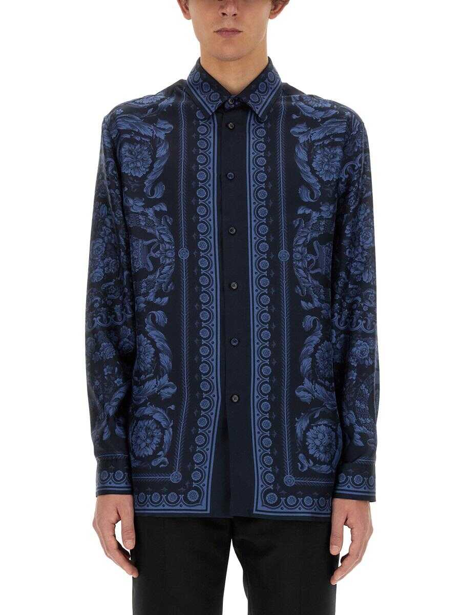 Versace VERSACE SILK SHIRT BLUE