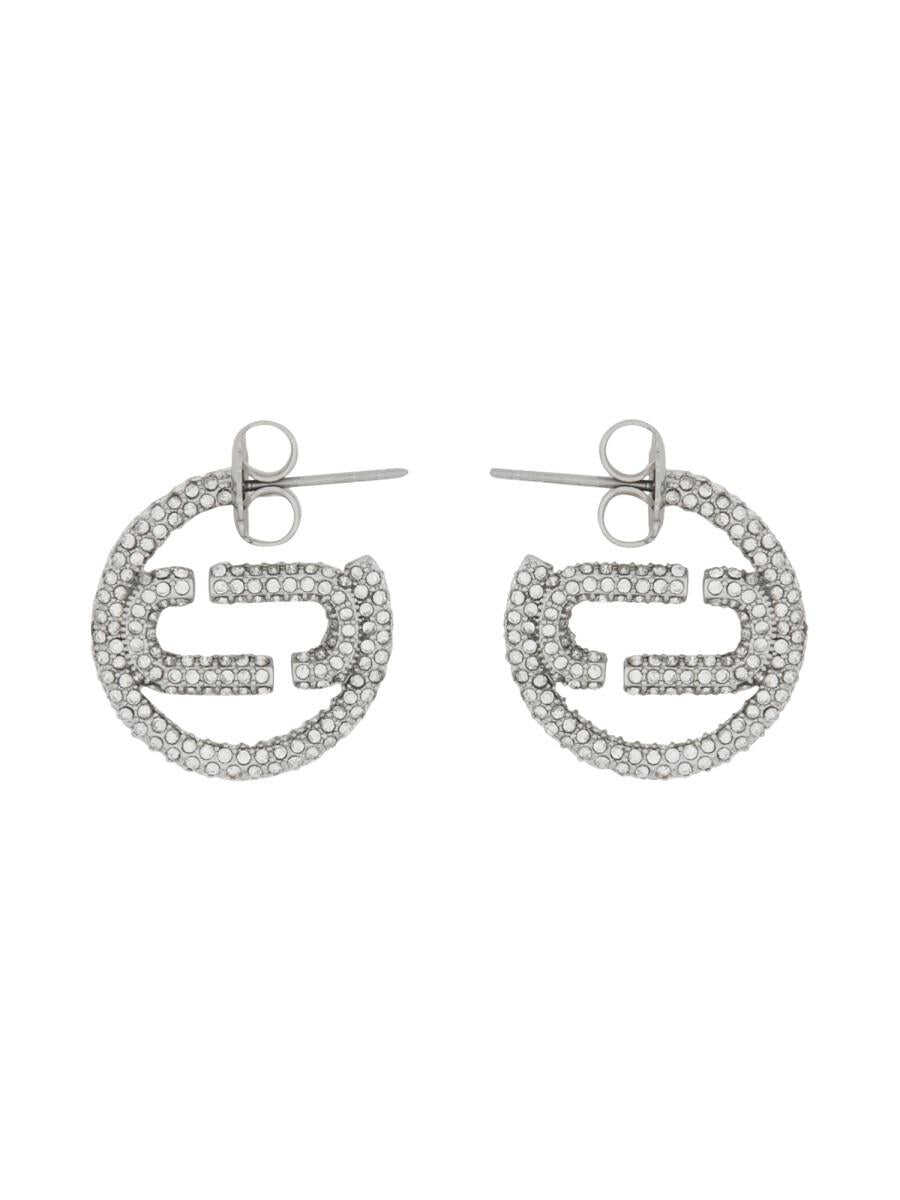 Marc Jacobs MARC JACOBS LOGO EARRINGS SILVER