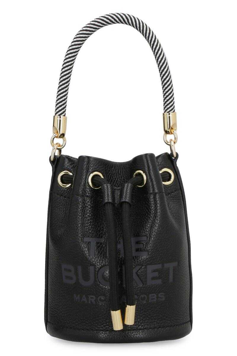 Marc Jacobs MARC JACOBS THE LEATHER MICRO BUCKET BAG BLACK