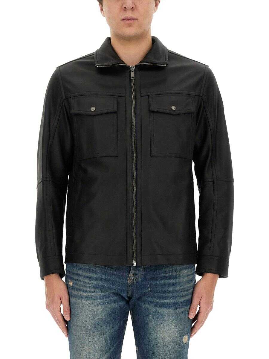 Hugo Boss BOSS JACKET WITH COLLAR BLACK