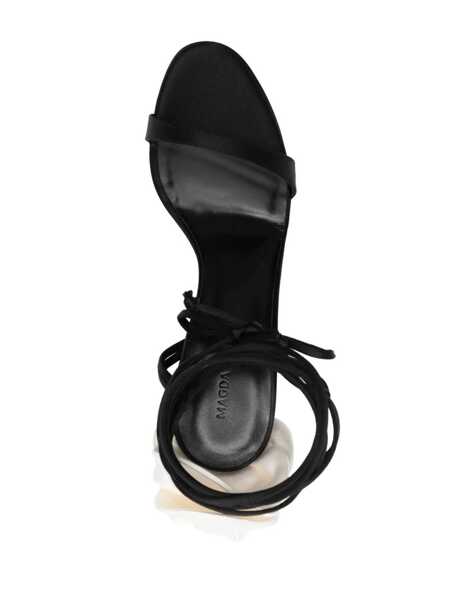 Pantofi cu toc Magda Butrym Magda Butrym Sandal With Two Flowers Black Femei (BM 12404091) 4