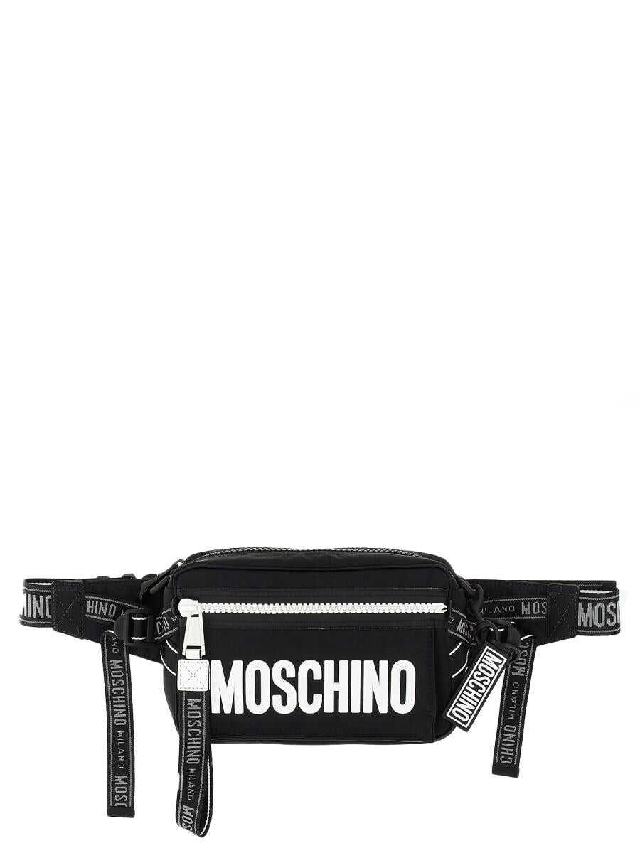Moschino MOSCHINO POUCH WITH LETTERING LOGO BLACK