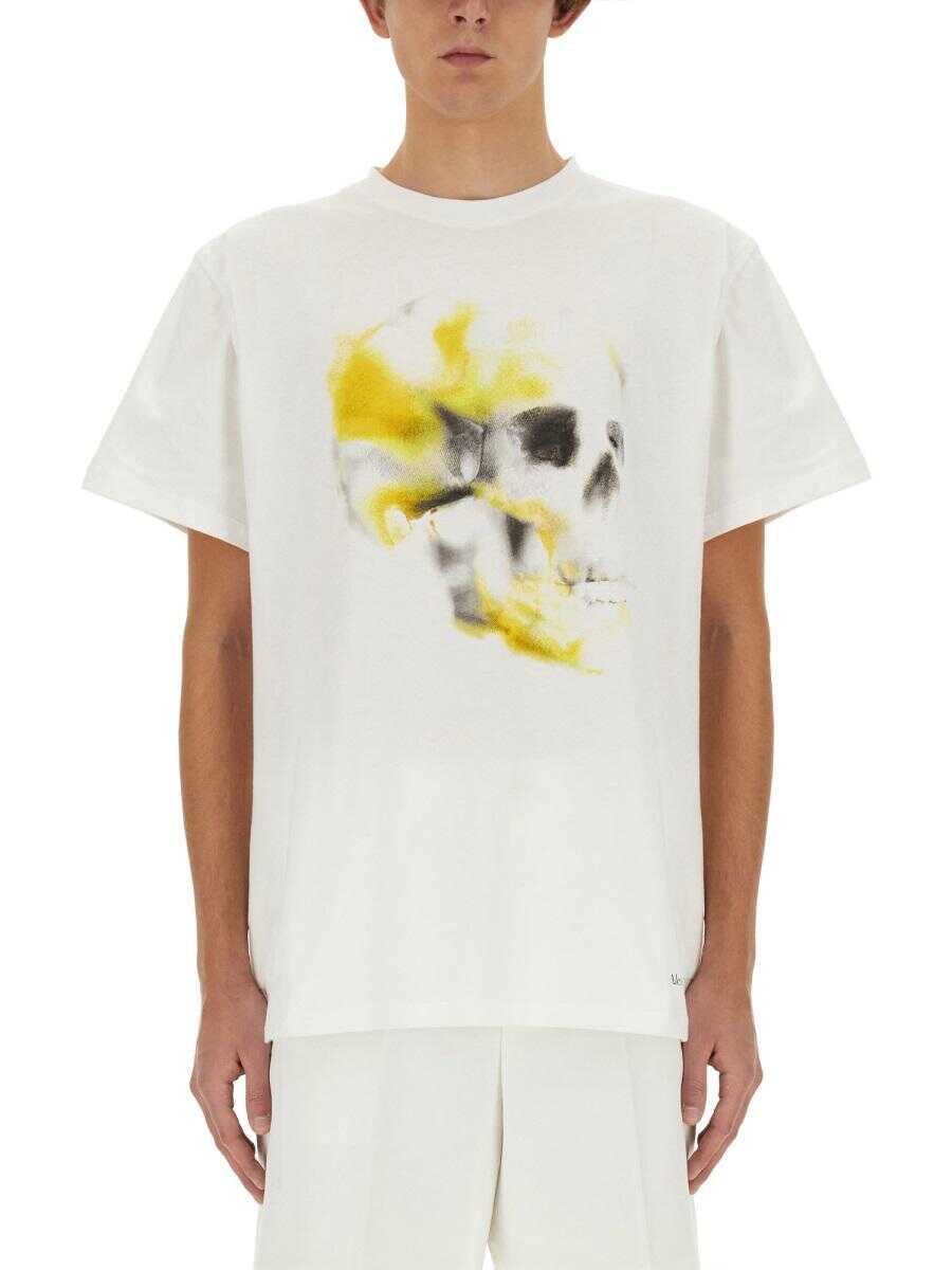 Alexander McQueen ALEXANDER MCQUEEN OBSCURED SKULL T-SHIRT WHITE