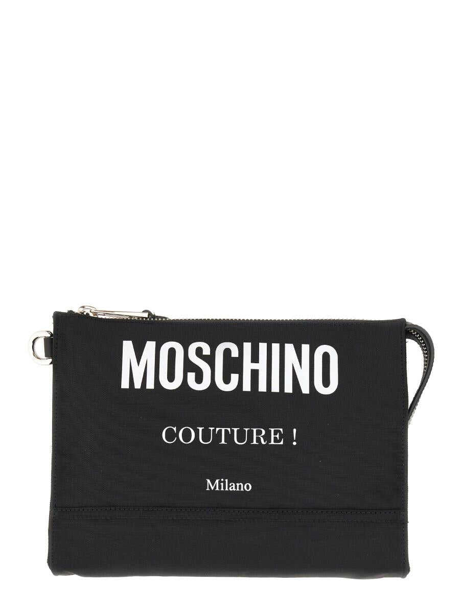 Moschino MOSCHINO CLUTCH BAG WITH LOGO BLACK