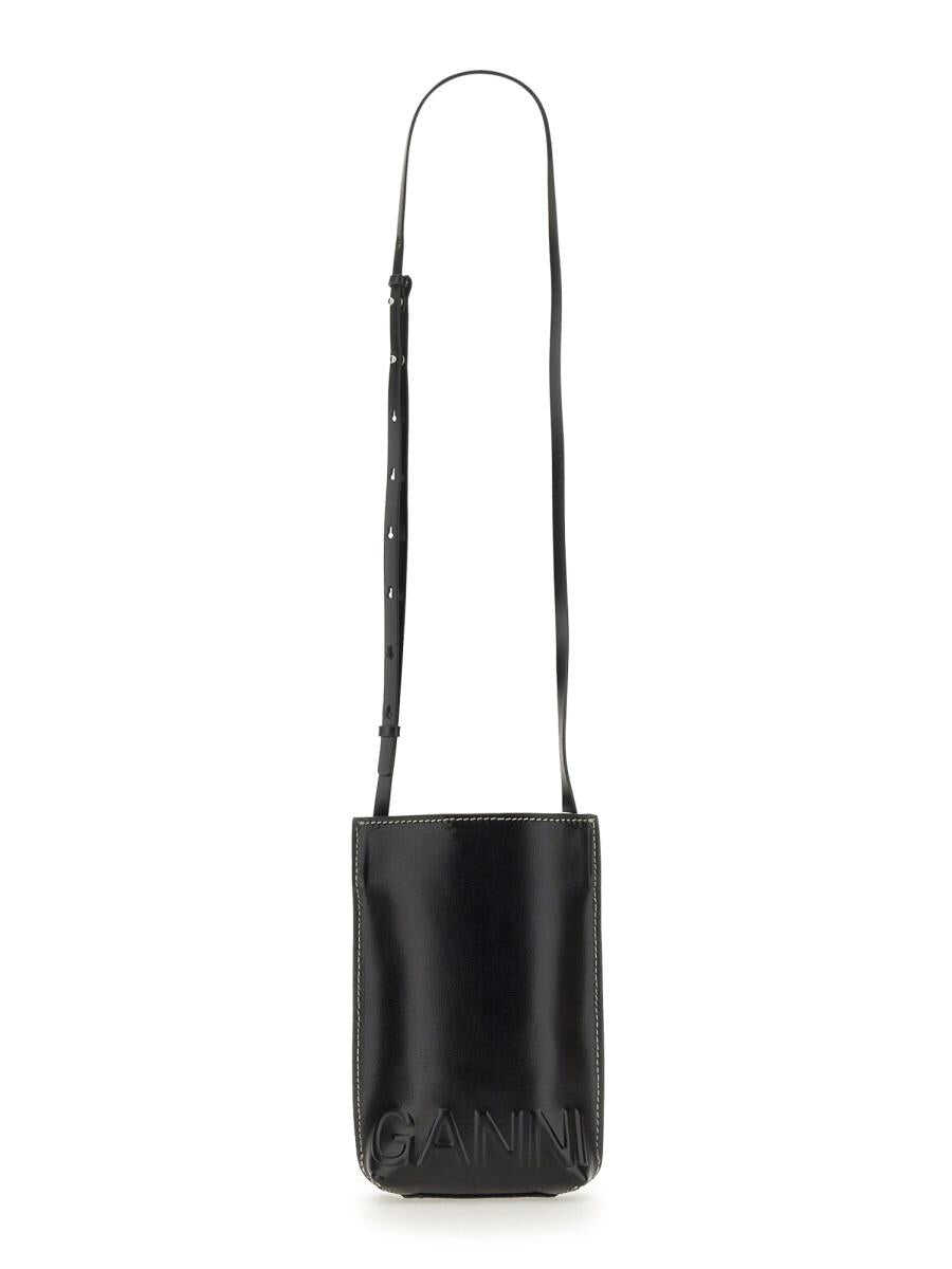 Ganni GANNI MINI BANNER BAG WITH SHOULDER STRAP BLACK