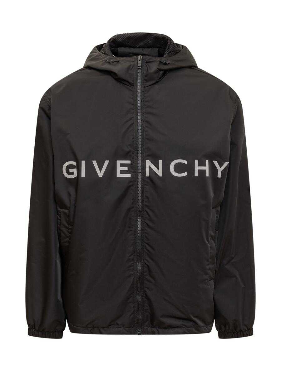 Givenchy GIVENCHY Windbreaker Jacket in Technical Fabric BLACK