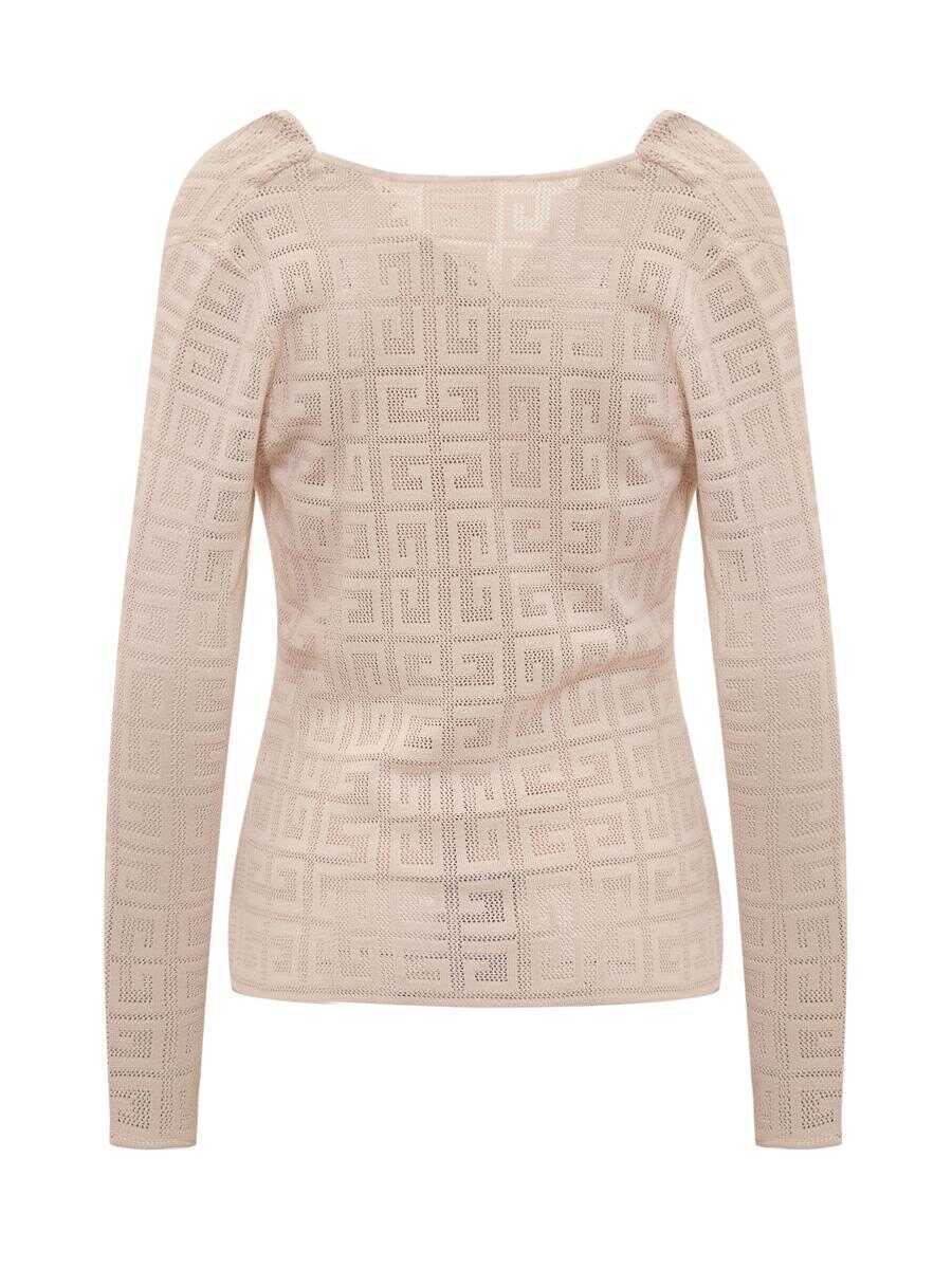 Pulovere Givenchy Givenchy 4G Draped Pullover In Jacquard PINK Femei (BM 12407427) 2
