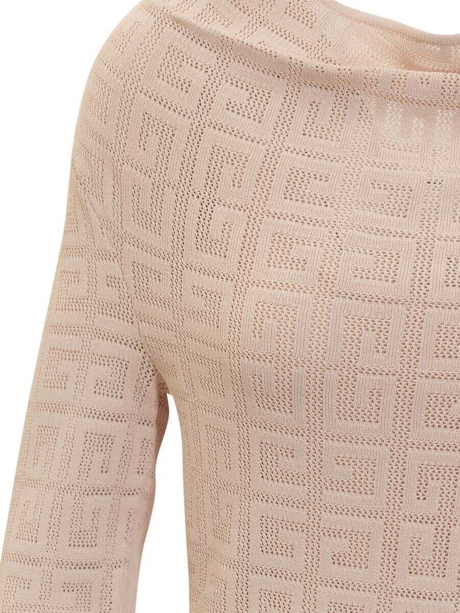 Pulovere Givenchy Givenchy 4G Draped Pullover In Jacquard PINK Femei (BM 12407427) 4