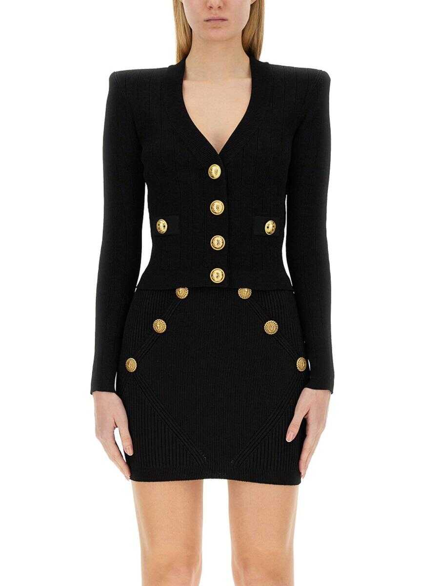 Balmain BALMAIN KNITTED CARDIGAN BLACK