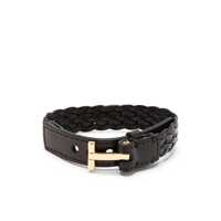 Bratari Tom Ford Braided Brown Leather Bracelet Barbati