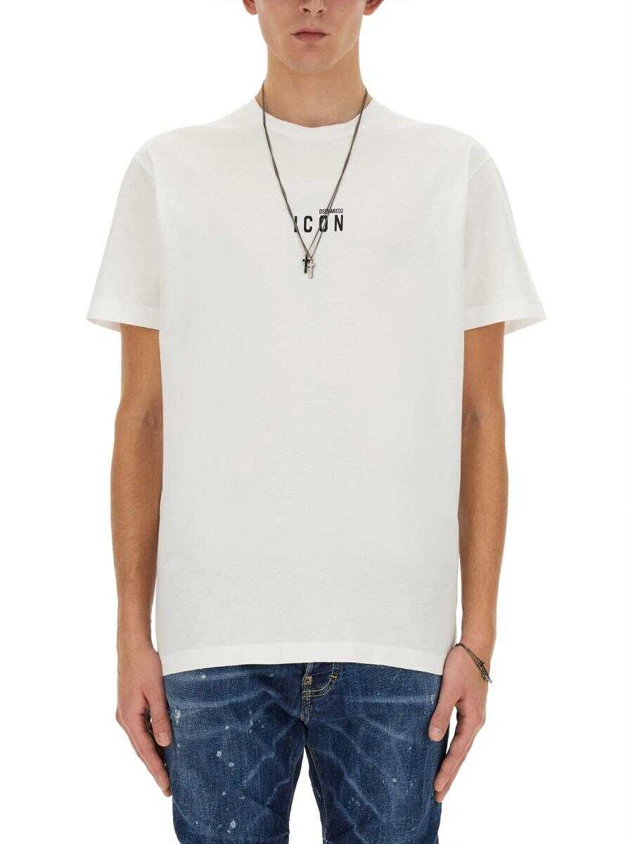 DSQUARED2 DSQUARED2 T-SHIRT CON STAMPA LOGO WHITE