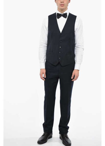 Veste costum CORNELIANI Virgin Wool Leader Vest With Flush Pockets Blue Barbati (BM 12414480) 4