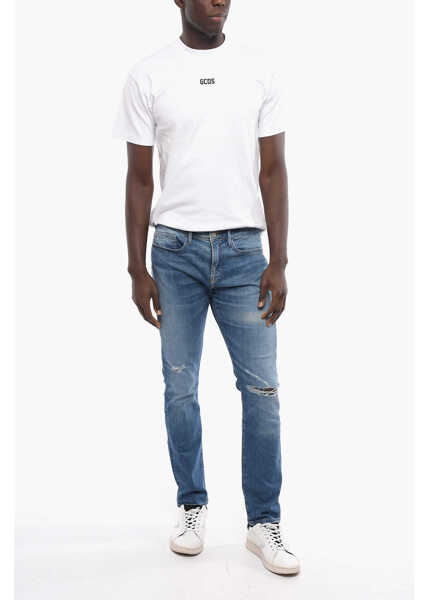 Blugi slim fit FRAME Mid Wash Stretch Cotton Slim Fit Denims 16Cm Light Blue Barbati (BM 12414486) 4