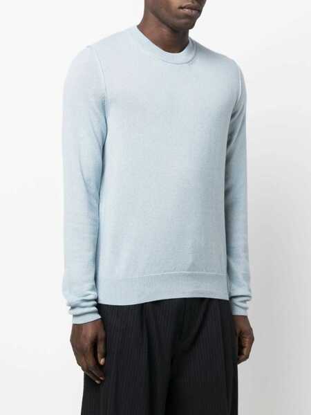 Pulovere Maison Margiela Mm4 Cashmere Sweater With Cuffs Light Blue Barbati (BM 12414489) 4