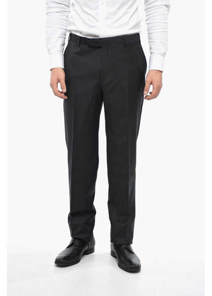 Pantaloni eleganti CORNELIANI Regular Fit Virgin Wool Pants Gray Barbati (BM 12414585) 1