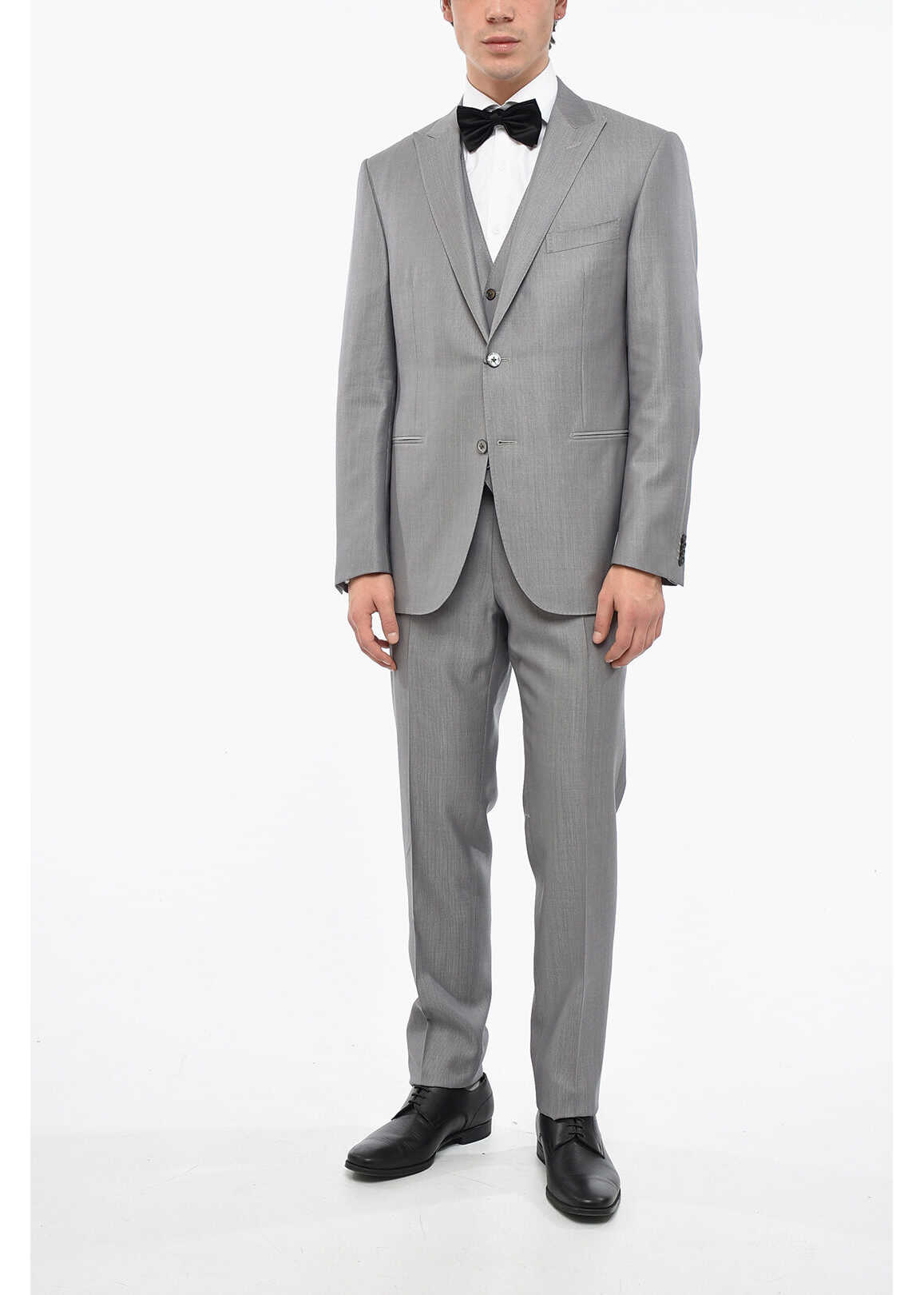 CORNELIANI Silk Blend Cerimonia Academy Suit With Vest Gray
