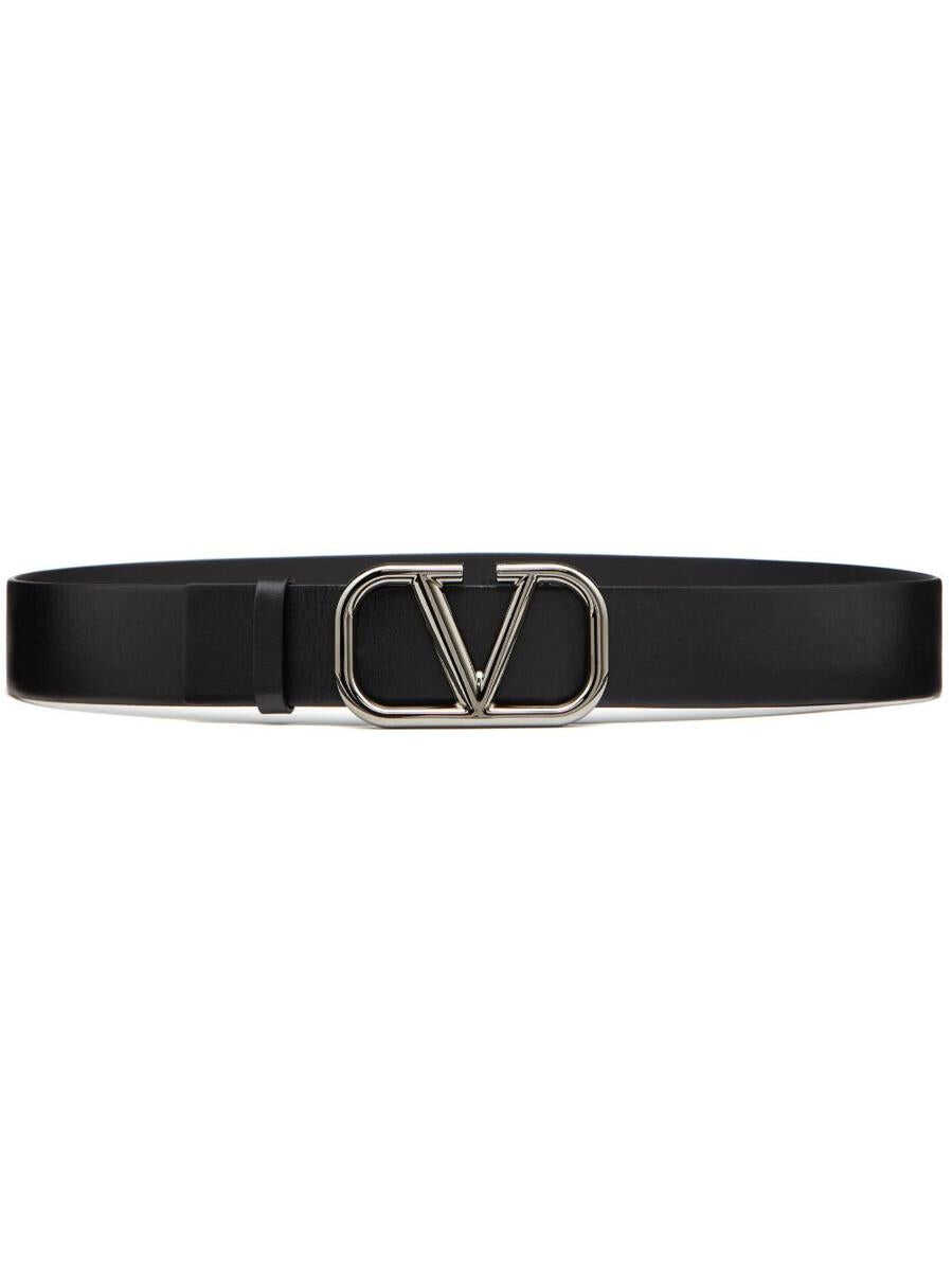 Valentino Garavani VALENTINO GARAVANI VLogo signature leather belt BLACK