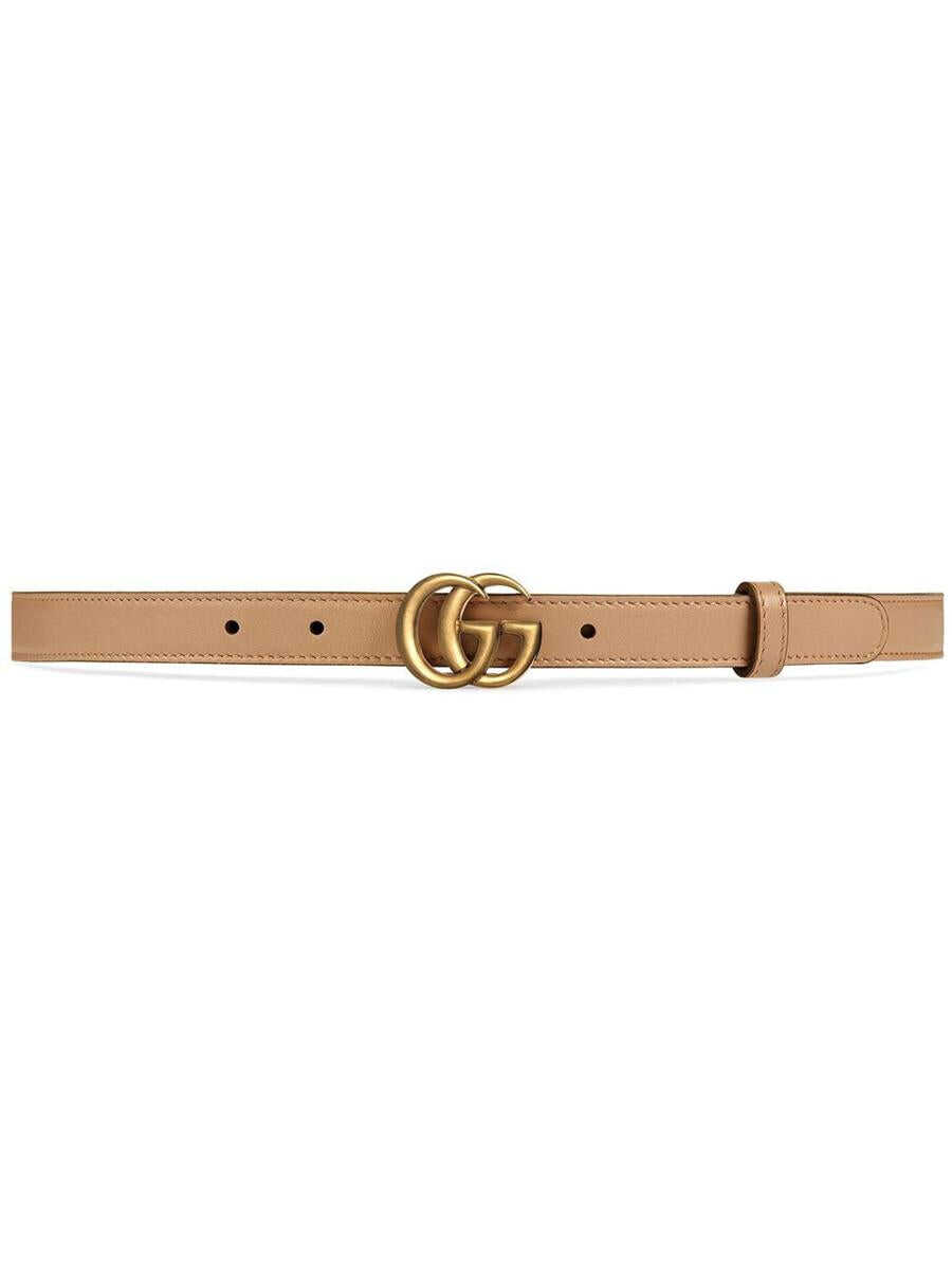 Gucci GUCCI GG Marmont leather belt LEATHER BROWN