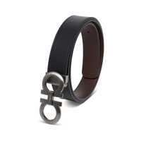 Accesorii pentru Barbati - Curele Salvatore Ferragamo Salvatore Ferragamo ManS Bicolor Leather Belt With Logo Buckle Black Barbati (BM 12418620) - B-mall.ro