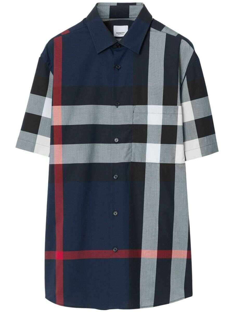 Burberry BURBERRY Summerton cotton shirt BLUE