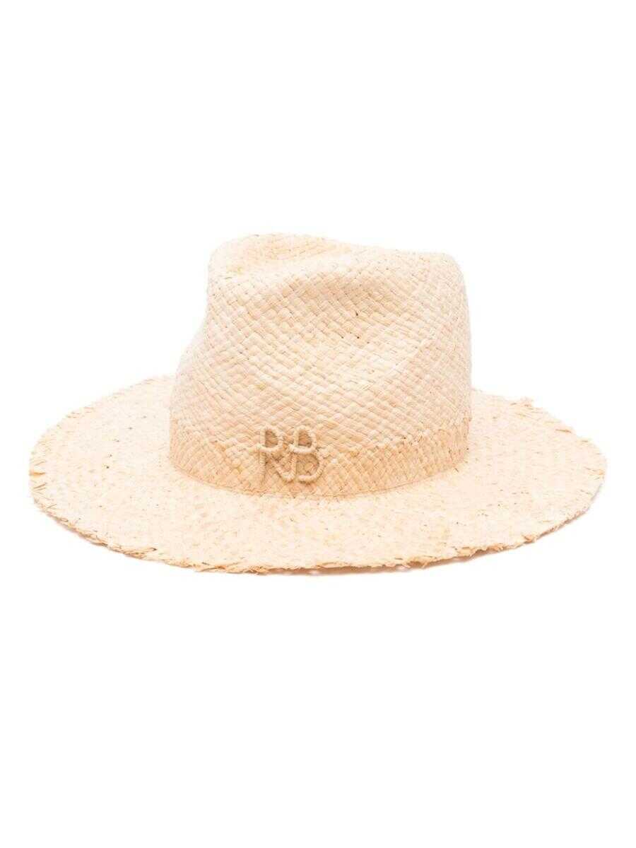 RUSLAN BAGINSKIY RUSLAN BAGINSKIY Chain strap straw fedora hat BEIGE