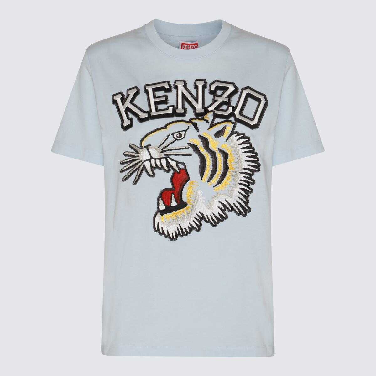 Poze Kenzo KENZO LIGHT BLUE COTTON TIGER T-SHIRT BLUE b-mall.ro 