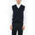 CORNELIANI V Neck Jacquard Virgin Wool Vest Blue