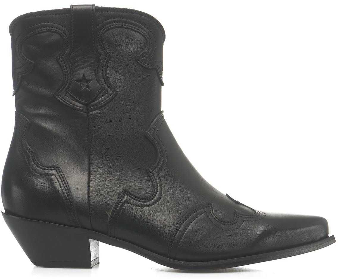 CURIOSITE Texano ankle boots Black