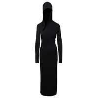 Rochii Black Cut-Out Hooded Maxi Dress In Viscose Woman Femei