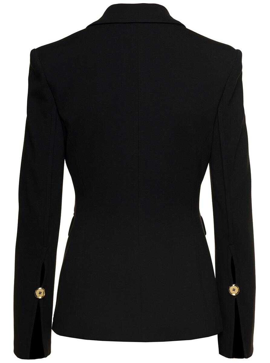 Pinko Black \'Gianburrasca\' Jacket with Gold-tone Button Fastening in Viscose Woman BLACK
