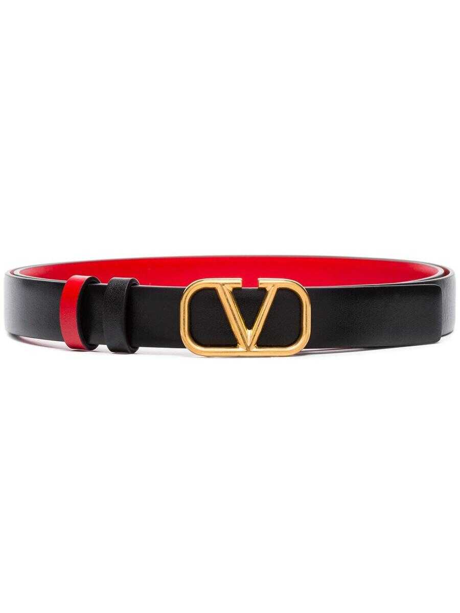 Valentino Garavani VALENTINO GARAVANI VLogo Signature leather reversible belt BLACK