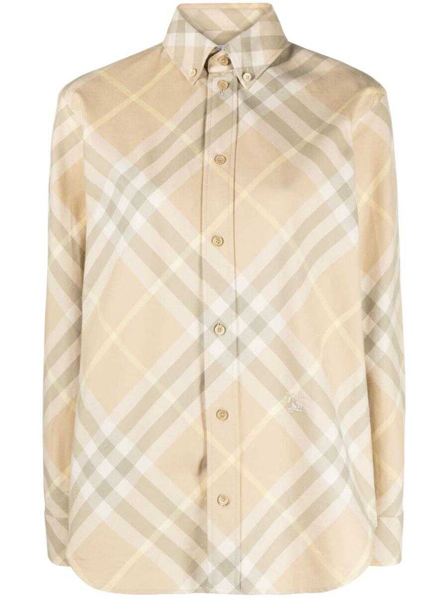 Burberry BURBERRY Check motif cotton shirt BEIGE