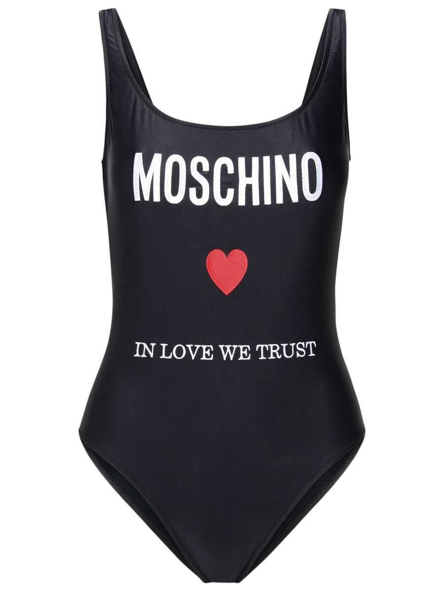 Moschino MOSCHINO \'In Love We Trust\' one-piece swimsuit BLACK