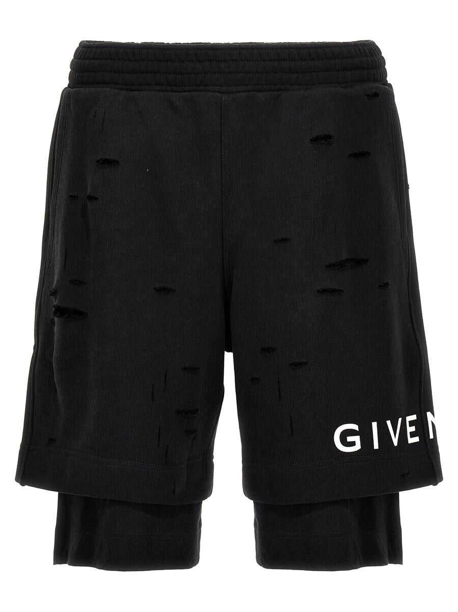Givenchy GIVENCHY Detroyed-effect bermuda shorts BLACK
