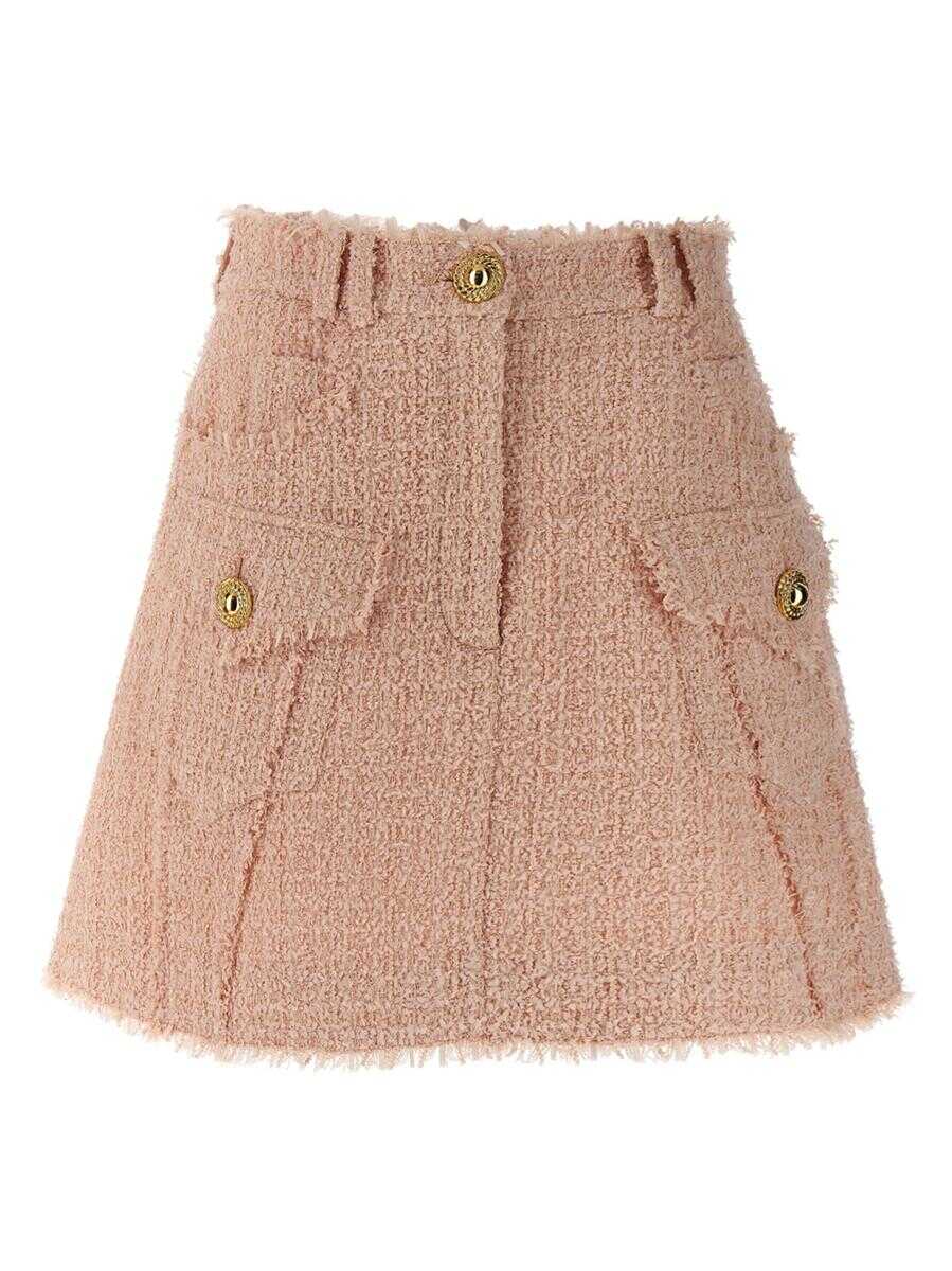 Balmain BALMAIN Tweed mini skirt PINK