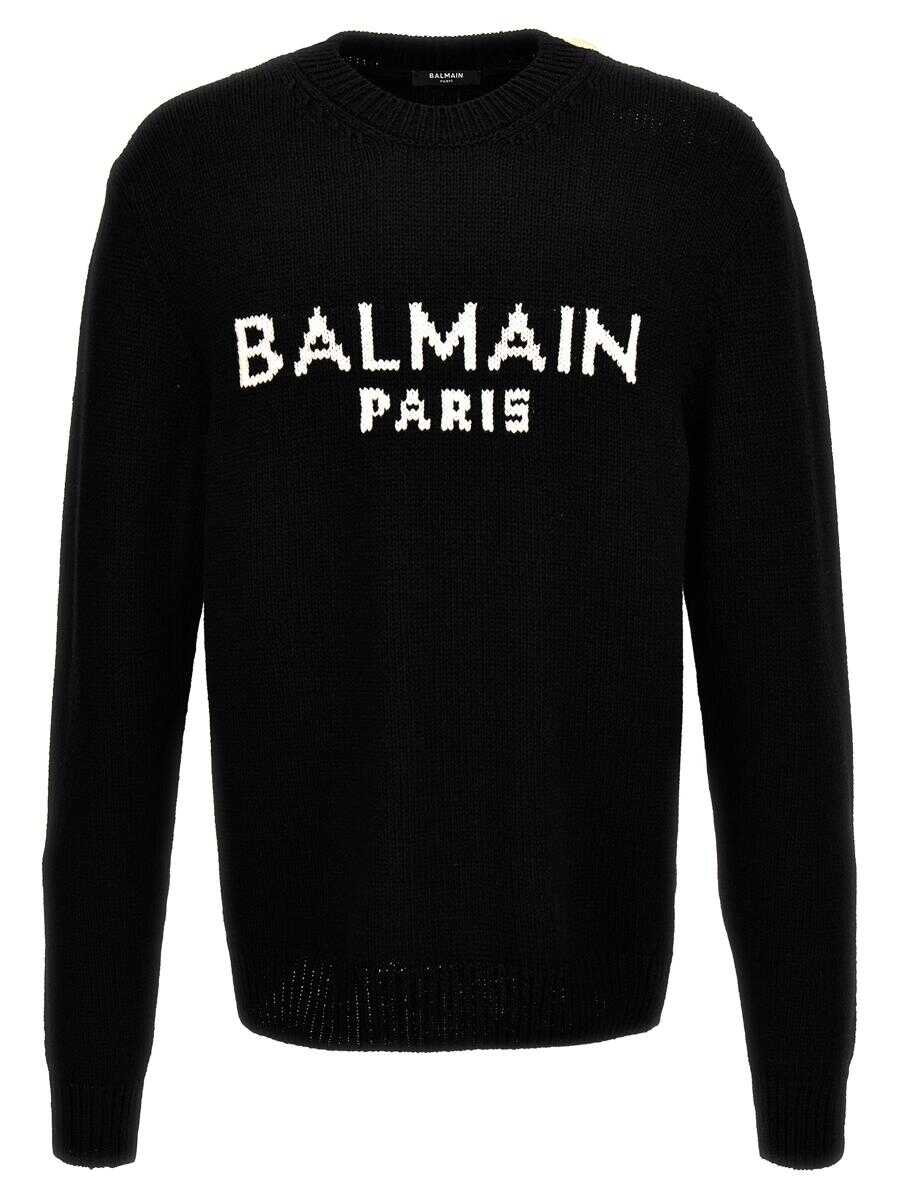 Balmain BALMAIN Jacquard logo sweater WHITE/BLACK