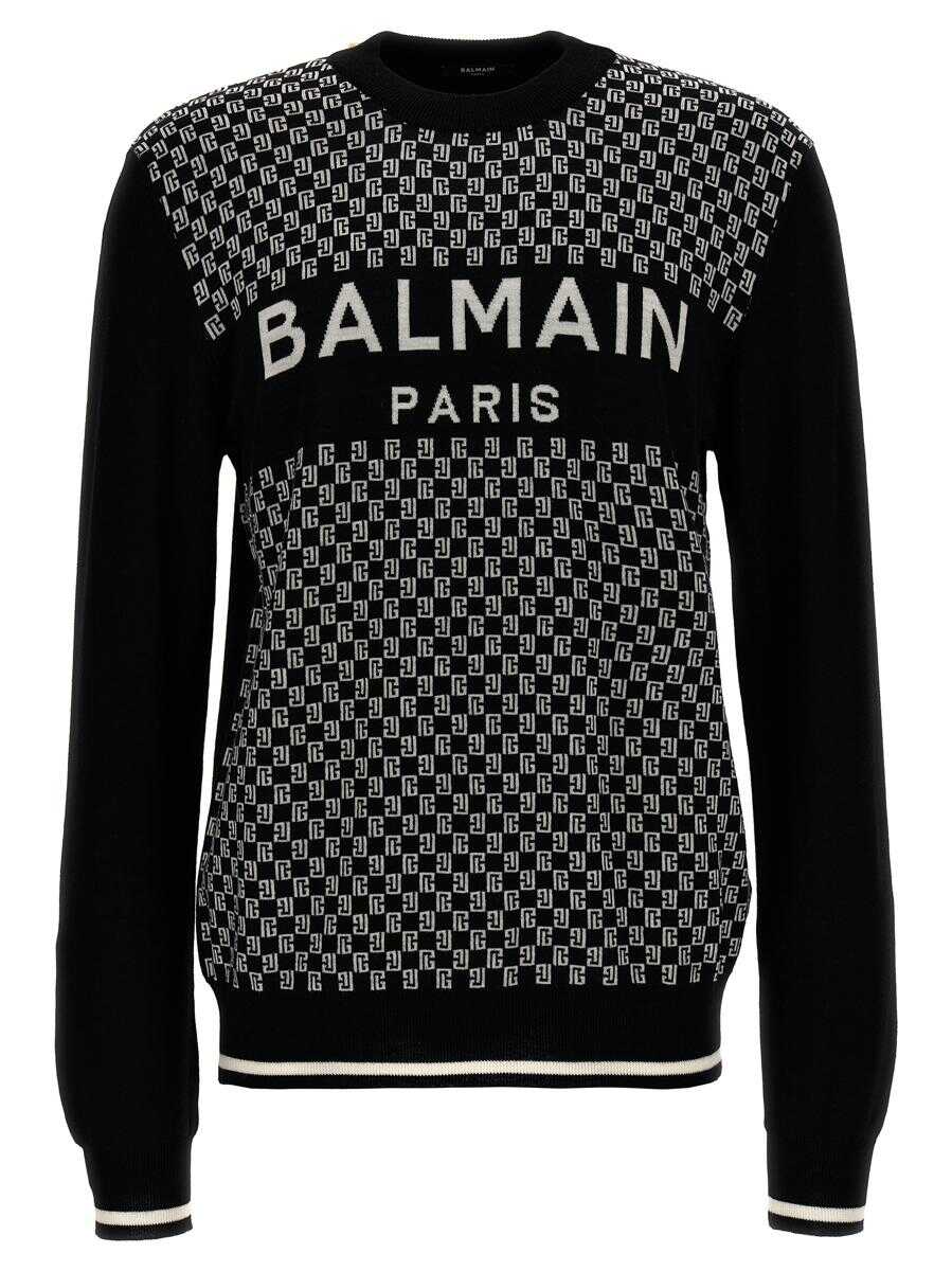 Balmain BALMAIN \'Mini Monogram\' sweater WHITE/BLACK