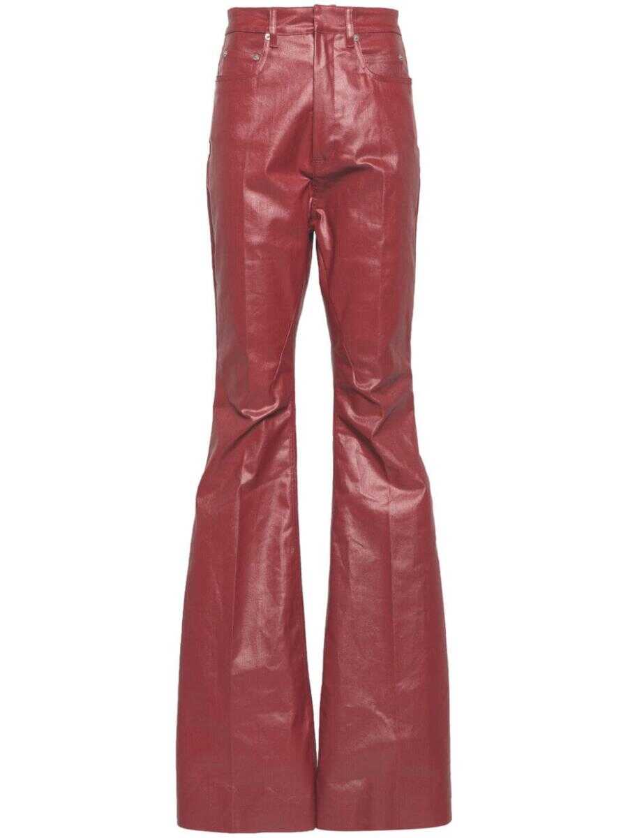 Poze Rick Owens RICK OWENS Denim bootcut trousers RED b-mall.ro 