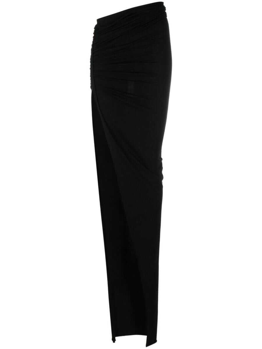 Poze Rick Owens RICK OWENS High-waisted asymmetric skirt BLACK b-mall.ro 