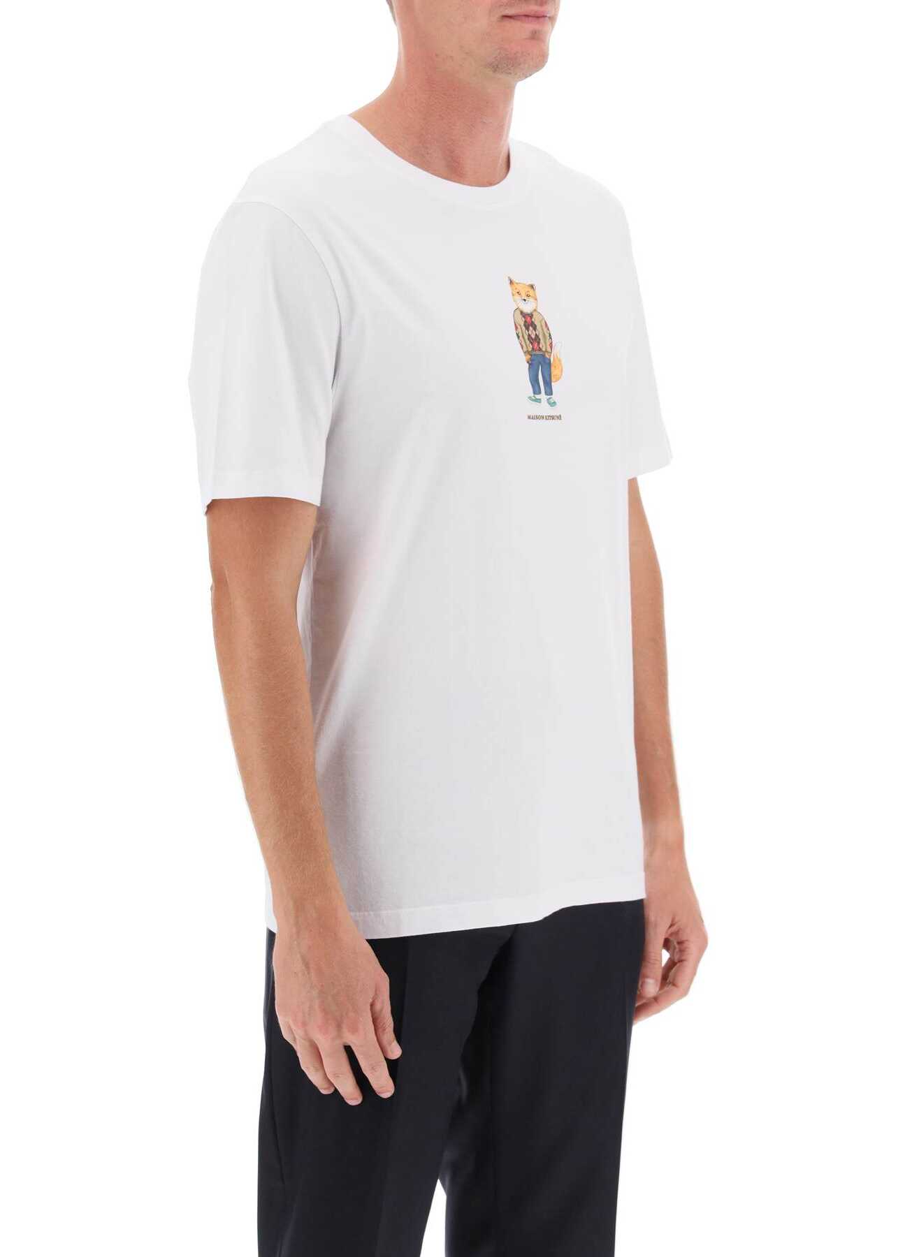 MAISON KITSUNÉ Dressed Fox Crew-Neck T-Shirt WHITE