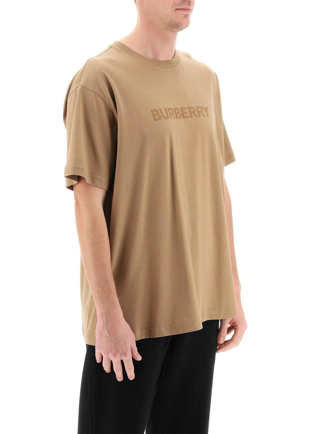 Burberry Harriston T-Shirt With Logo Print CAMEL