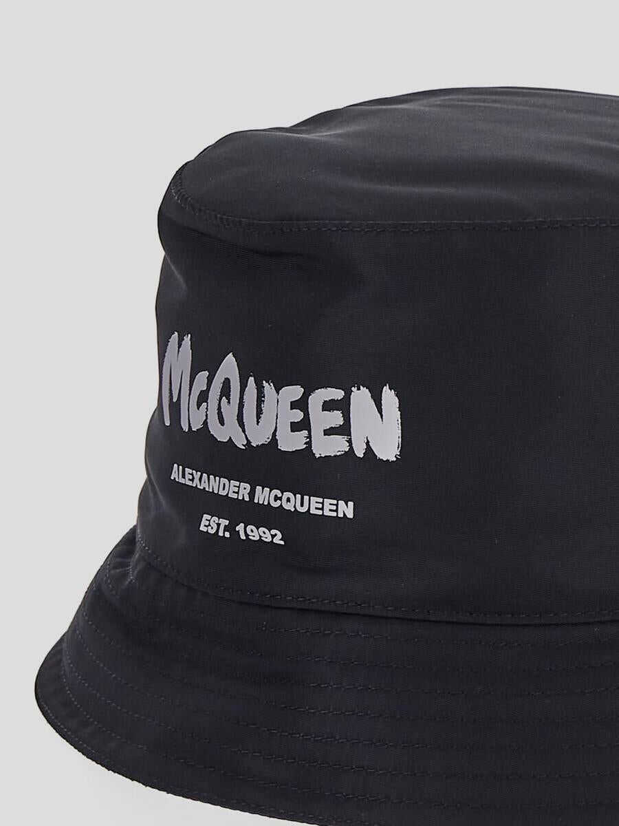 Alexander McQueen Alexander McQueen Graffiti Logo Bucket Hat BLACKIVORY