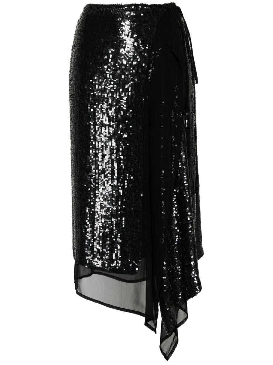 Poze P.A.R.O.S.H. P.A.R.O.S.H. sequin-embellished skirt NERO b-mall.ro 