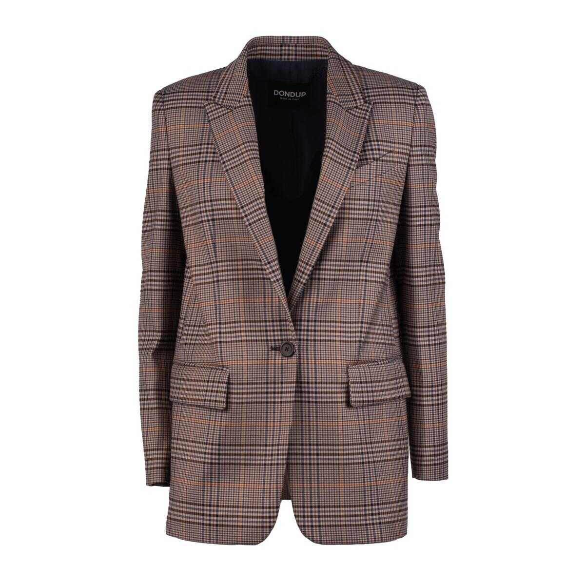 DONDUP DONDUP Prince of Wales single-breasted blazer MULTICOLOR