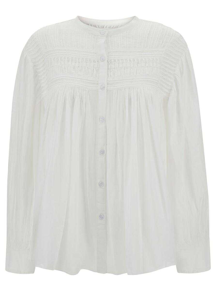 Isabel Marant \'Plalia\' White Shirt with Embroideries in Cotton Woman WHITE