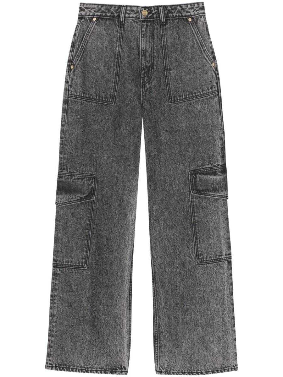 Ganni GANNI SNOW WASHED DENIM ANGI JEANS BLACK