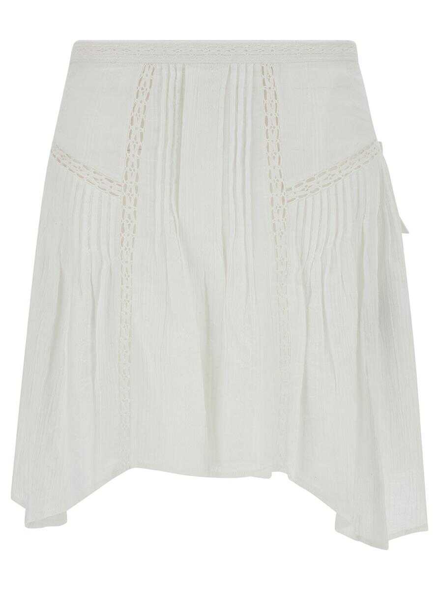 Isabel Marant \'Jorena\' Mini White Asymmetric Skirt in Cotton Blend Woman WHITE