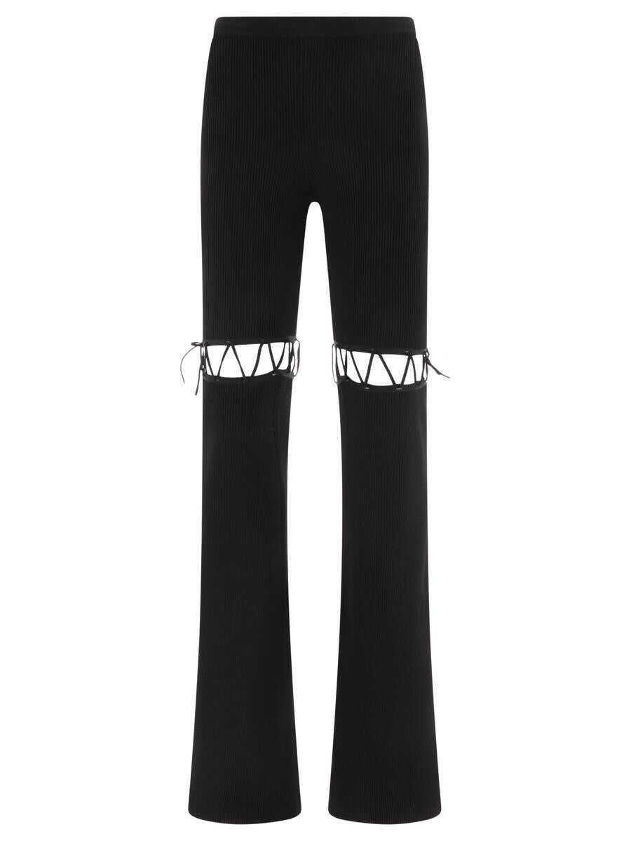 NENSI DOJAKA NENSI DOJAKA Flared laced leggings BLACK