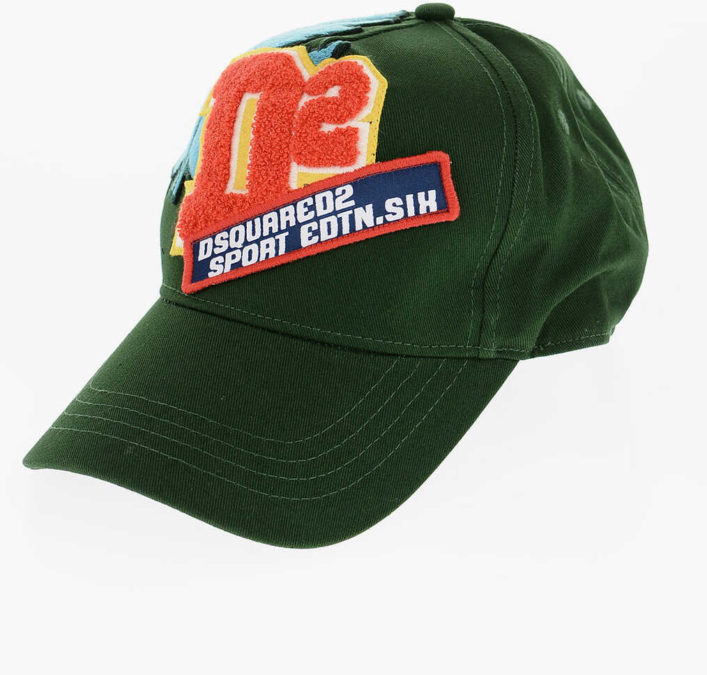 DSQUARED2 Solid Color Cap With Contrasting Patches* Green
